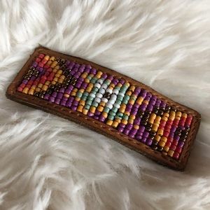 Lucky brand beaded leather hair clip